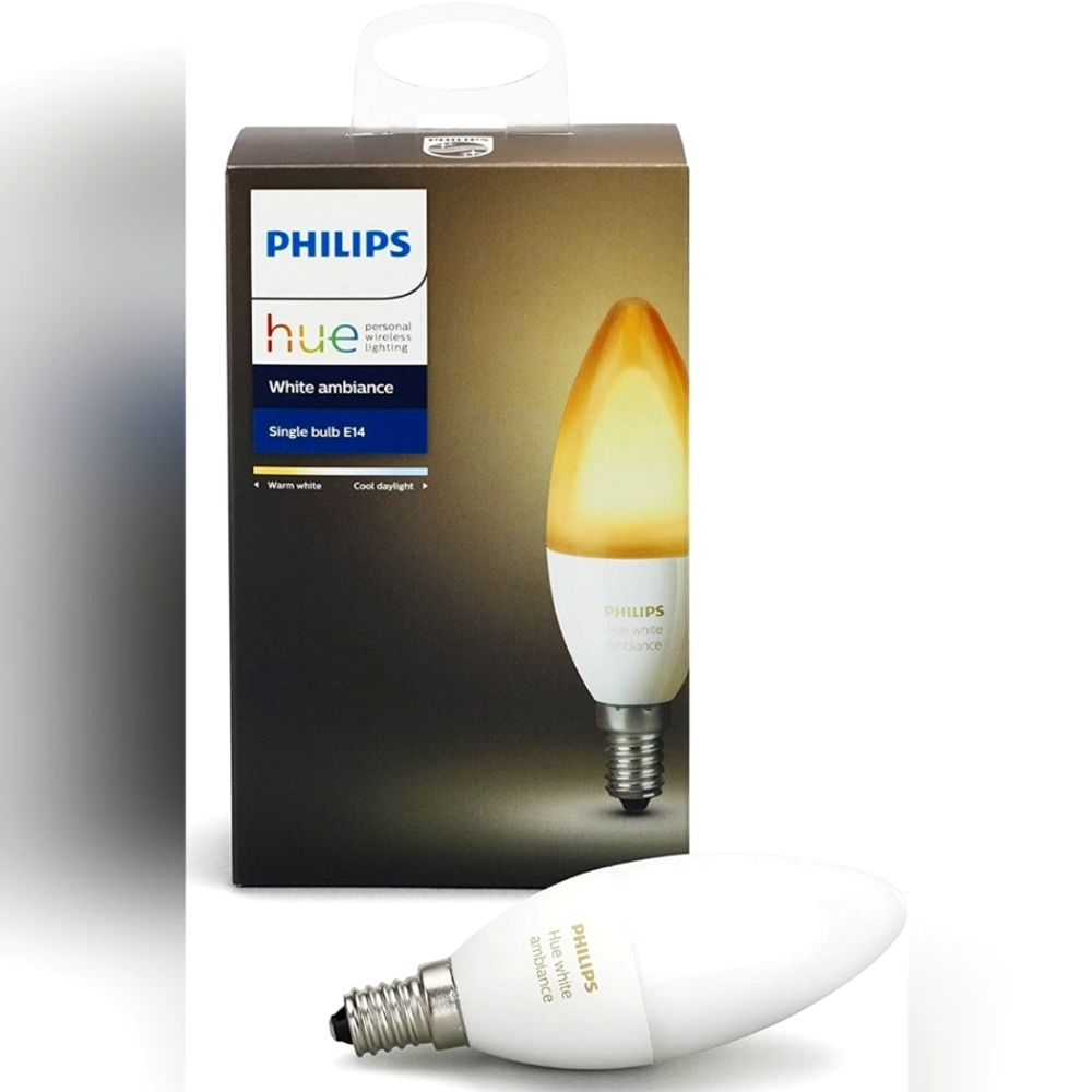 Philips Hue White Ambiance Decorative Candle 40W Dimmable LED Smart Bulb.